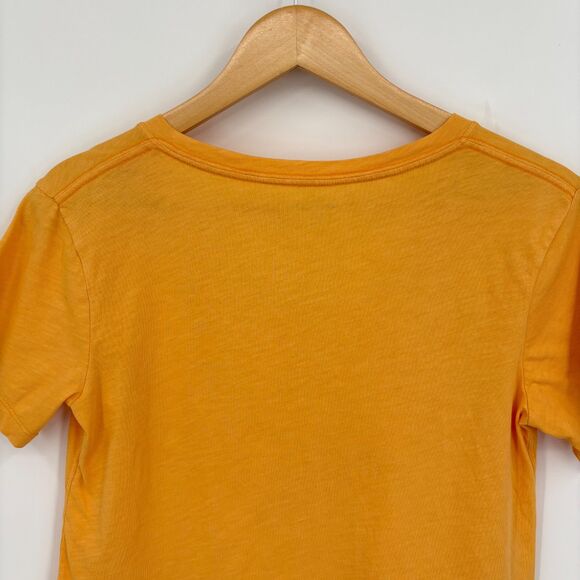 Athleta Organic Daily Crop V-Neck Tee, Sz XS, Tuscan Gold Boxy Workout Cotton - Picture 5 of 8